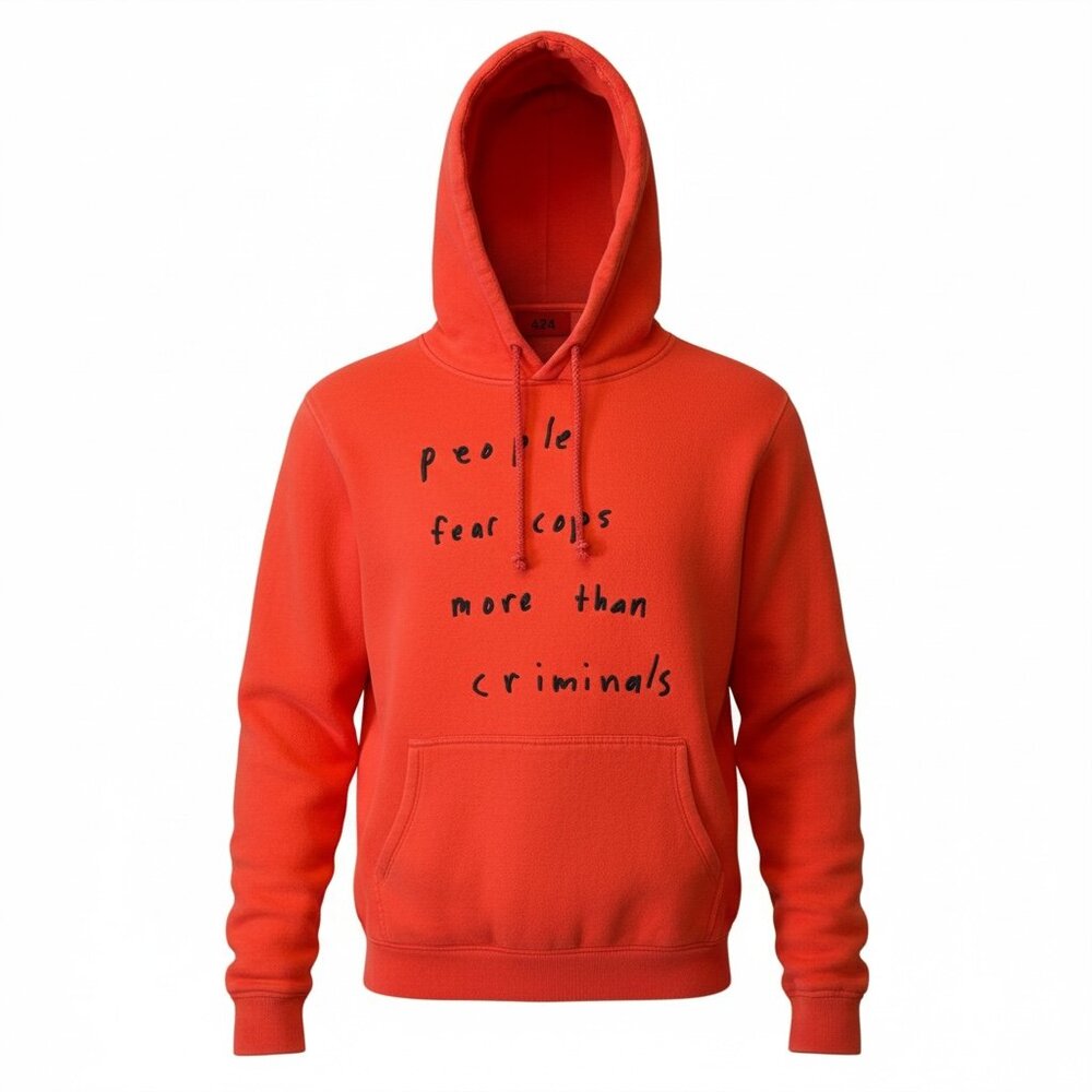 424 Sean From Texas People Fear Cops Hoodie Rare Archival Streetwear size S